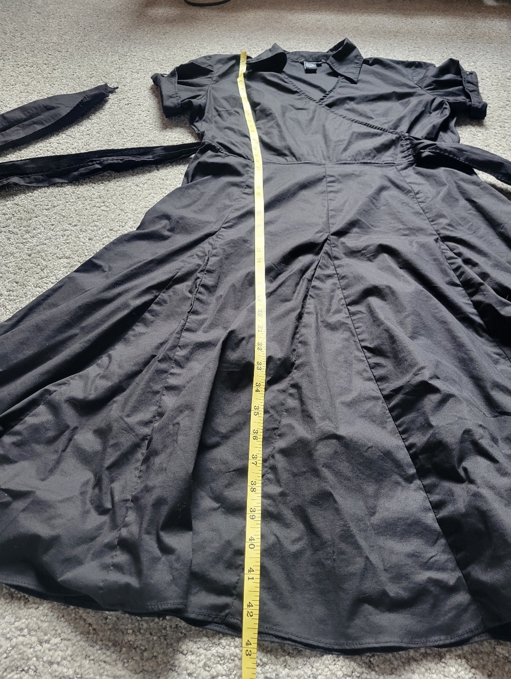 Sandro Sportswear Wrap Fit & Flair Black Dress Womens Size 16 (L/XL) - Picture 12 of 16
